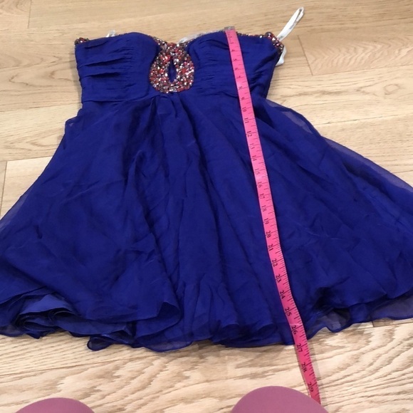 NWT Sherri Hill Dress Size 4 Royal Purple Cut Out Rhinestones Crystal Style 2944 - Picture 10 of 10